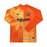 Barcelona Camiseta Portero 2021-2022 Manga Larga Naranja