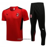 Chandal del AC Milan 2021-2022 Manga Corta Rojo