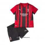 Primera AC Milan Camiseta Nino 2021-2022