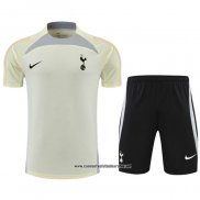 Chandal del Tottenham Hotspur 2022-2023 Manga Corta Beige - Pantalon Corto