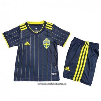 Segunda Suecia Camiseta Nino 2020-2021