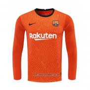 Barcelona Camiseta Portero 2020-2021 Manga Larga Naranja