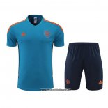 Chandal del Manchester United 2022-2023 Manga Corta Azul - Pantalon Corto