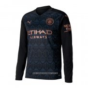 Segunda Manchester City Camiseta 2020-2021 Manga Larga