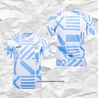 Manchester City Camiseta Pre Partido del 2022 Azul y Blanco