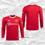 Primera Manchester United Camiseta 2021-2022 Manga Larga