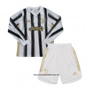 Primera Juventus Camiseta Nino 2020-2021 Manga Larga