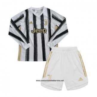 Primera Juventus Camiseta Nino 2020-2021 Manga Larga