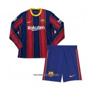 Primera Barcelona Camiseta Nino 2020-2021 Manga Larga