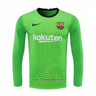 Barcelona Camiseta Portero 2020-2021 Manga Larga Verde