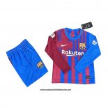 Primera Barcelona Camiseta Nino 2021-2022 Manga Larga